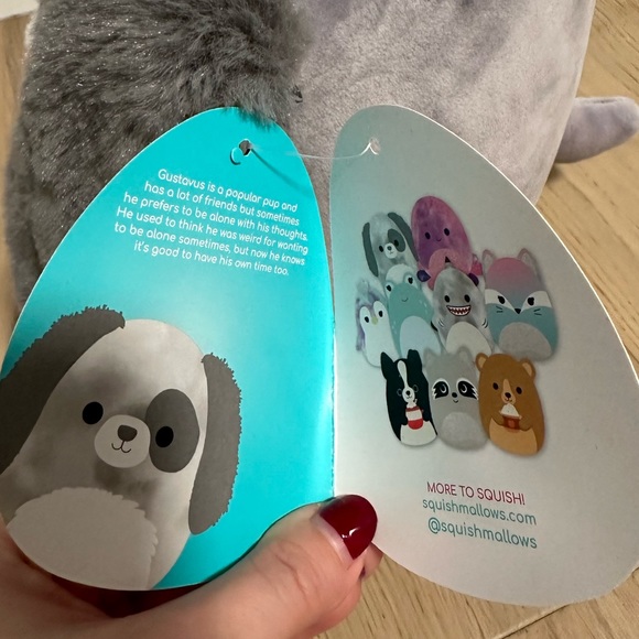 NWT Squishmallows 8” Plush Gray Tie Dye Dog - Gustavos - Picture 7 of 7